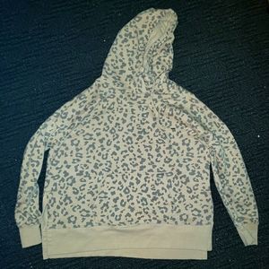 Pink Rose leopard print hoodie